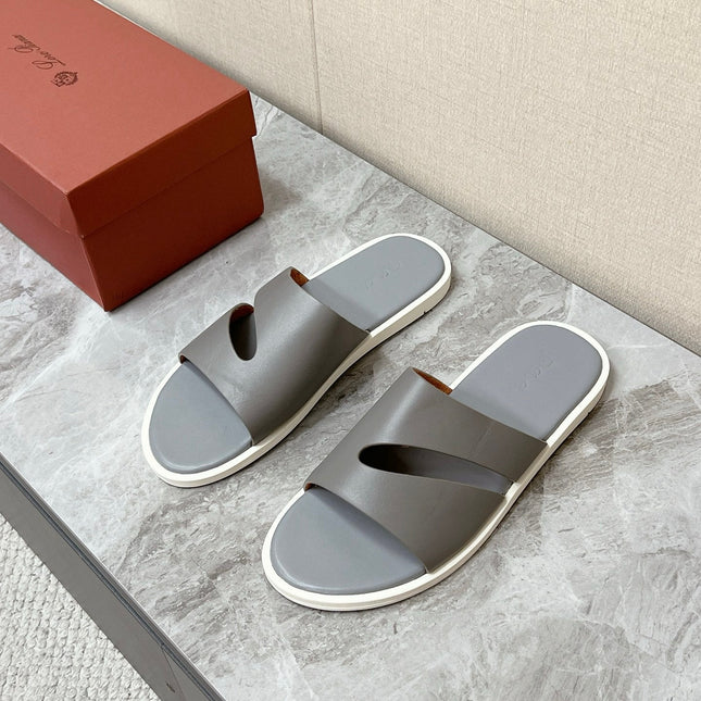 LP 26S CUTOUT SLIDES IN GREY CALFSKIN