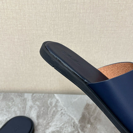 LP 26S CUTOUT SLIDES IN NAVY BLUE CALFSKIN