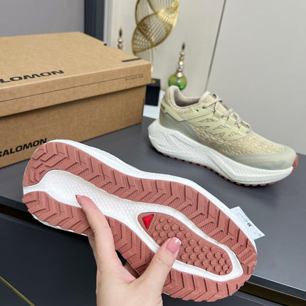 ALO 25S SALOMON ODYSSEY ELMT SNEAKER 45 MM IN ALMOND BEIGE FABRIC