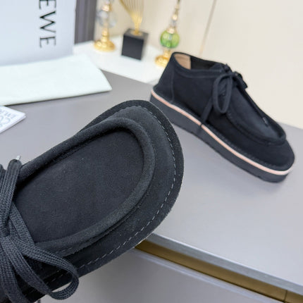 LOEWE 26S ANKLE BOOTS IN BLACK SUEDE