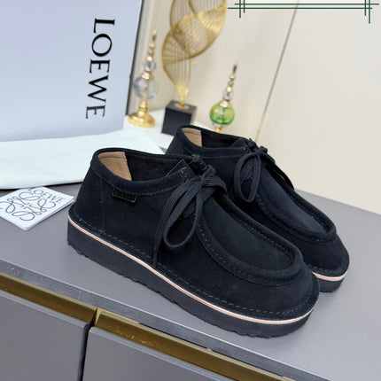 LOEWE 26S ANKLE BOOTS IN BLACK SUEDE
