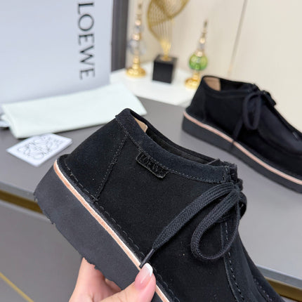 LOEWE 26S ANKLE BOOTS IN BLACK SUEDE