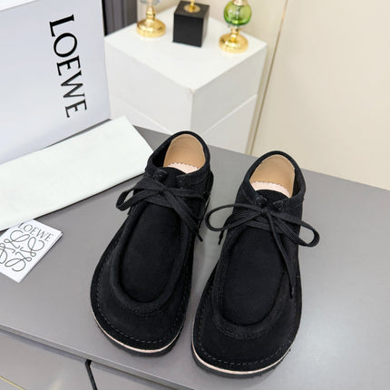LOEWE 26S ANKLE BOOTS IN BLACK SUEDE