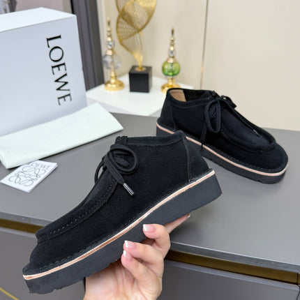 LOEWE 26S ANKLE BOOTS IN BLACK SUEDE