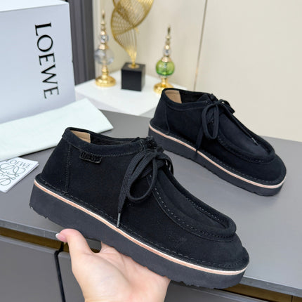 LOEWE 26S ANKLE BOOTS IN BLACK SUEDE