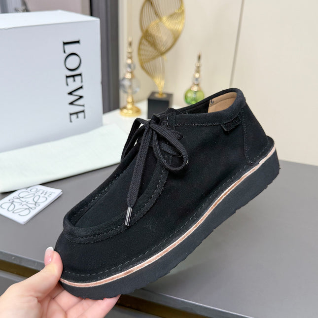 LOEWE 26S ANKLE BOOTS IN BLACK SUEDE