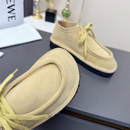 LOEWE 26S ANKLE BOOTS IN BEIGE SUEDE