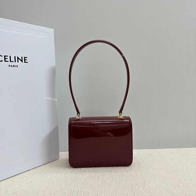 TEEN GARANCE BAG 18 IN WINE RED PATENT CALFSKIN