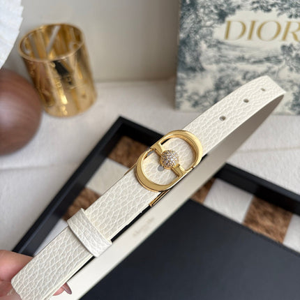 DIOR 26S BELT 20 MM IN CREAM WHITE CALFSKIN 656807
