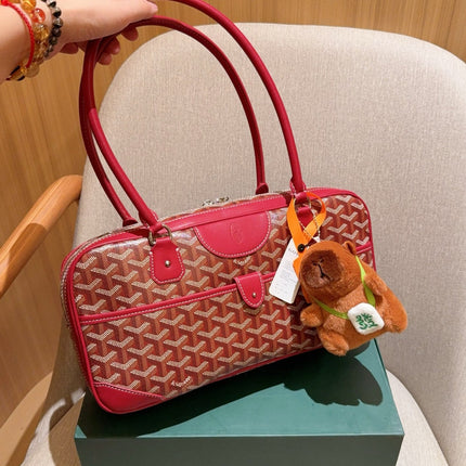 SAINT MARTIN BAG 35 IN CADMIUM RED GOYARDINE CANVAS AND CALFSKIN