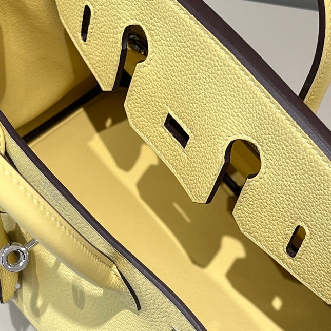 HM 25S BIRKIN 25 CM IN YELLOW TOGO WITH KEY SILVER