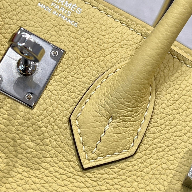 HM 25S BIRKIN 25 CM IN YELLOW TOGO WITH KEY SILVER