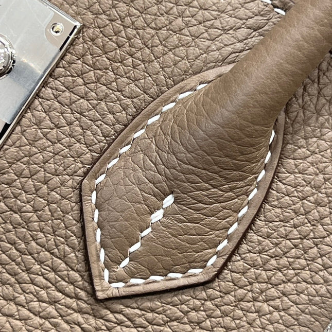 HM 25S BIRKIN 25 CM IN CLAY BROWN TOGO WITH KEY SILVER