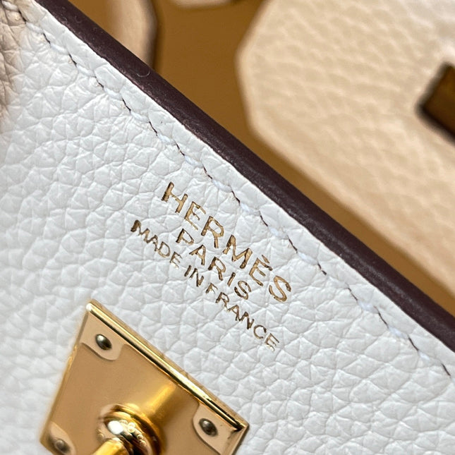HM 25S BIRKIN 25 CM IN CREAM WHITE TOGO WITH KEY GOLD