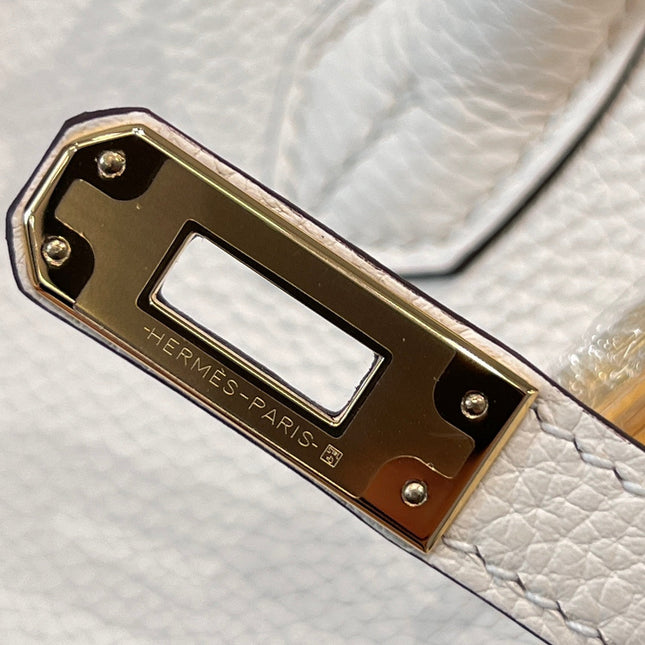 HM 25S BIRKIN 25 CM IN CREAM WHITE TOGO WITH KEY GOLD
