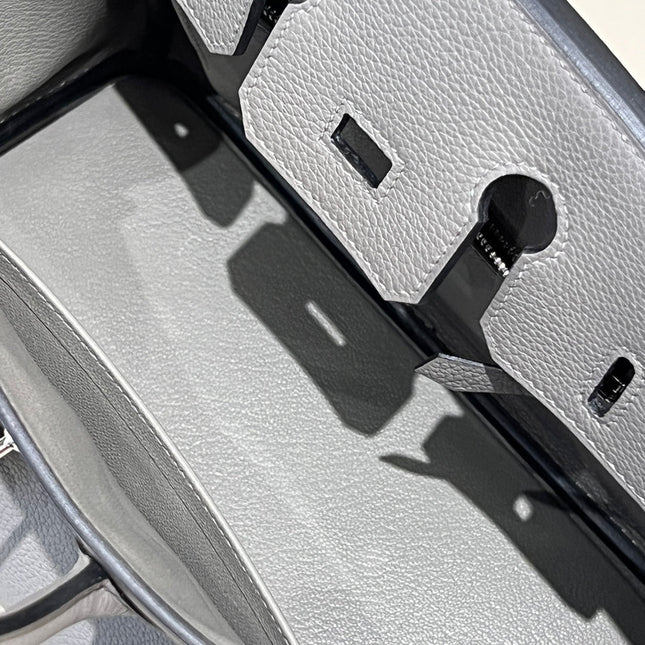 HM 25S BIRKIN 25 CM IN DARK GREY TOGO WITH KEY SILVER