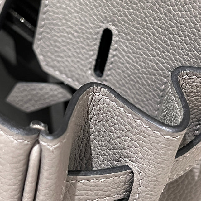 HM 25S BIRKIN 25 CM IN DARK GREY TOGO WITH KEY SILVER