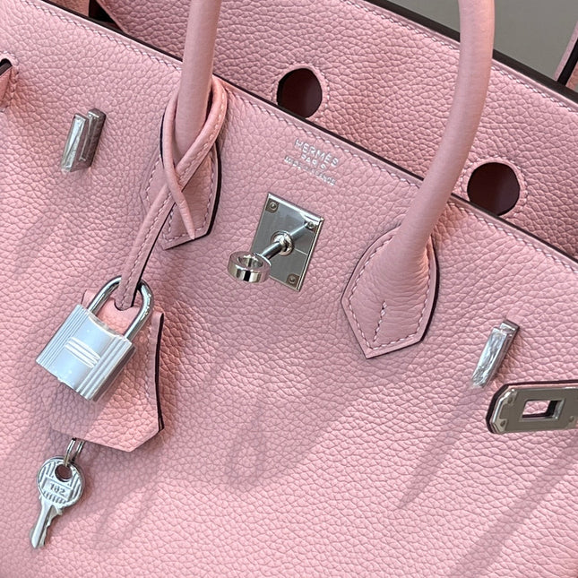 HM 25S BIRKIN 25 CM IN PINK TOGO WITH KEY SILVER