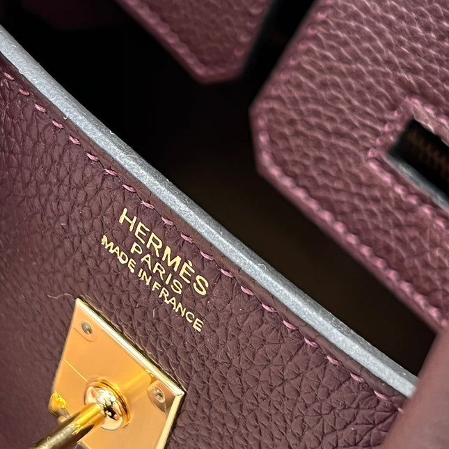 HM 25S BIRKIN 25 CM IN BURGUNDY BROWN TOGO WITH KEY GOLD