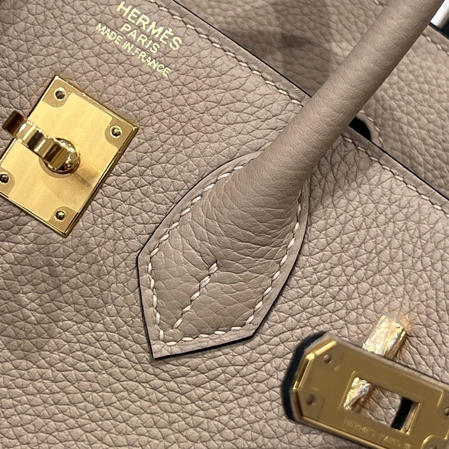 HM 25S BIRKIN 25 CM IN TAUPE TOGO WITH KEY GOLD