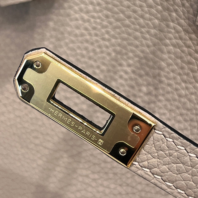 HM 25S BIRKIN 25 CM IN TAUPE TOGO WITH KEY GOLD