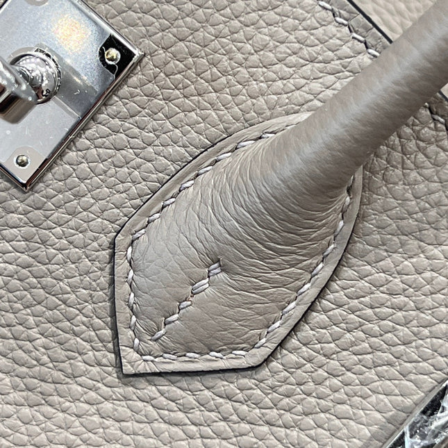 HM 25S BIRKIN 25 CM IN DARK TAUPE TOGO WITH KEY SILVER