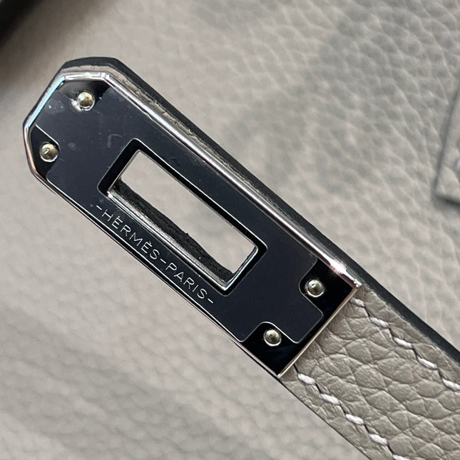 HM 25S BIRKIN 25 CM IN DARK TAUPE TOGO WITH KEY SILVER
