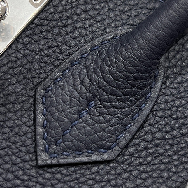 HM 25S BIRKIN 25 CM IN CHARCOAL BLUE TOGO WITH KEY SILVER
