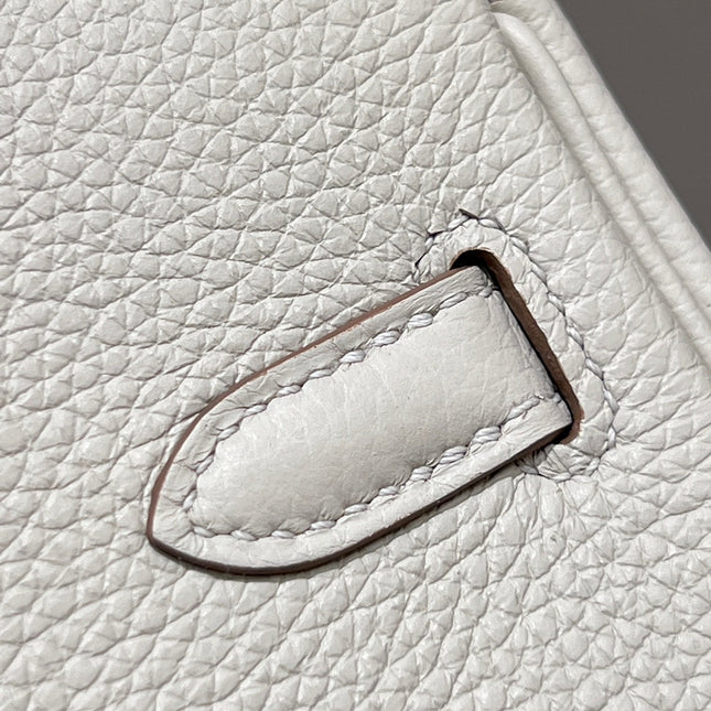 HM 25S BIRKIN 25 CM IN CREAM WHITE TOGO WITH KEY SILVER