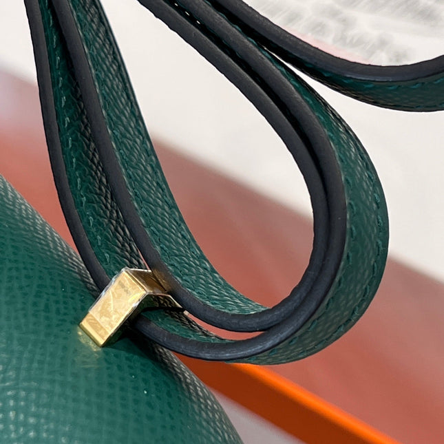 HM 25S CONSTANCE 19 CM IN DARK GREEN EPSOM WITH GOLD HARDWARE