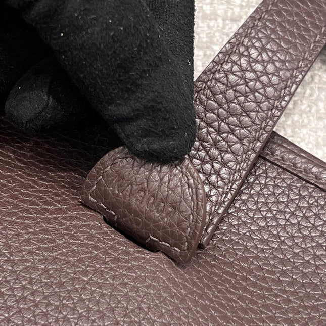 HM 26S EVELYNE BAG 29CM IN BROWN CALFSKIN