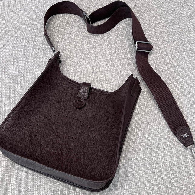 HM 26S EVELYNE BAG 29CM IN BROWN CALFSKIN