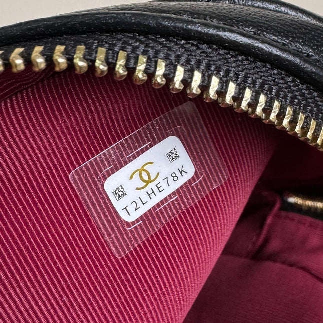 CC MINI 18 BACKPACK BLACK LAMBSKIN LIGHT GOLD HARDWARE