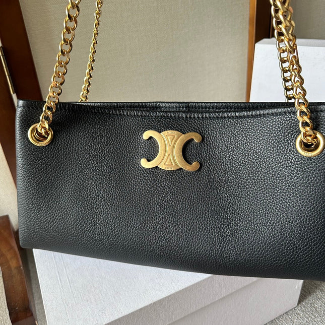 NEWSPAPER TRIOMPHE SOFT 31 BLACK IN CALFSKIN