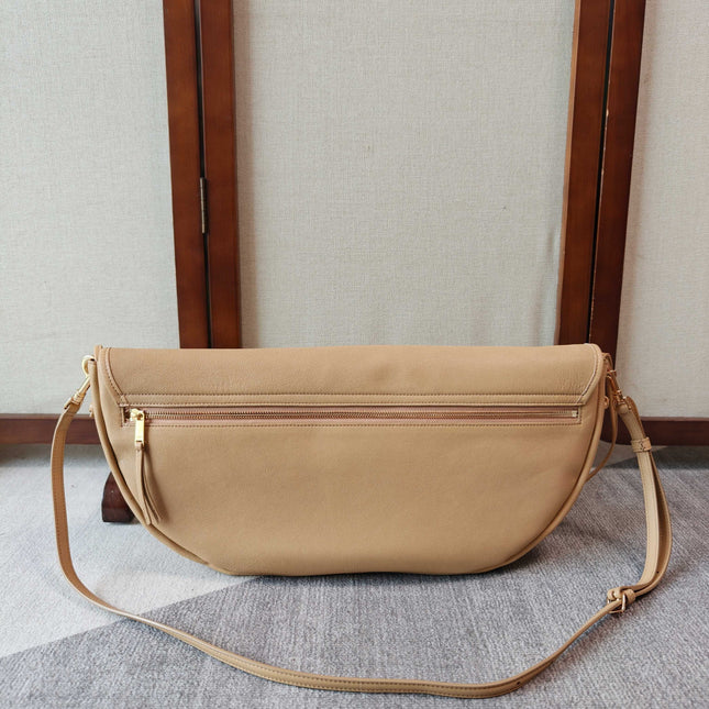CELINE 26S LITTLE HALFMOON SOFT 46 IN BEIGE LAMBSKIN