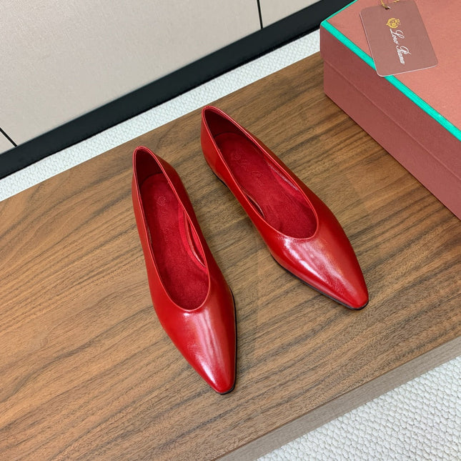 LP 26S BALLET FLATS IN RED CALFSKIN