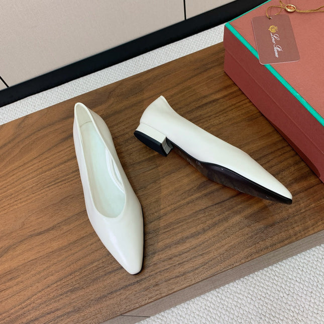 LP 26S BALLET FLATS IN WHITE CALFSKIN