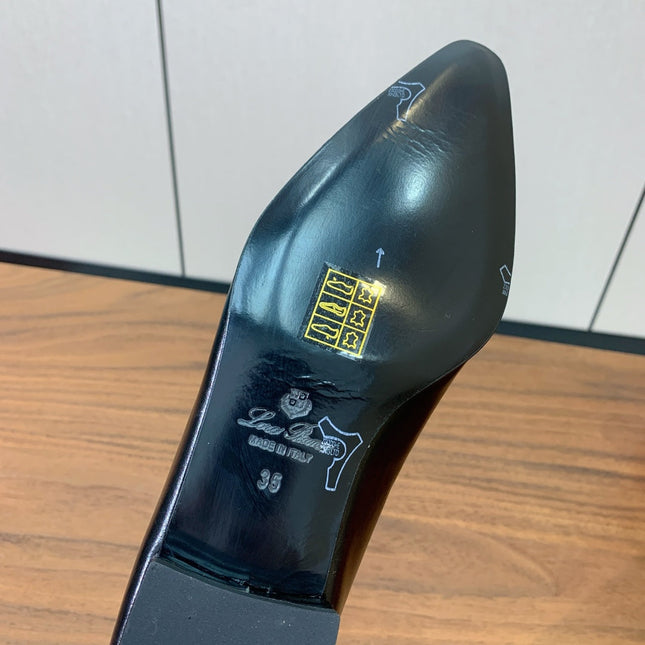 LP 26S BALLET FLATS IN BLACK CALFSKIN