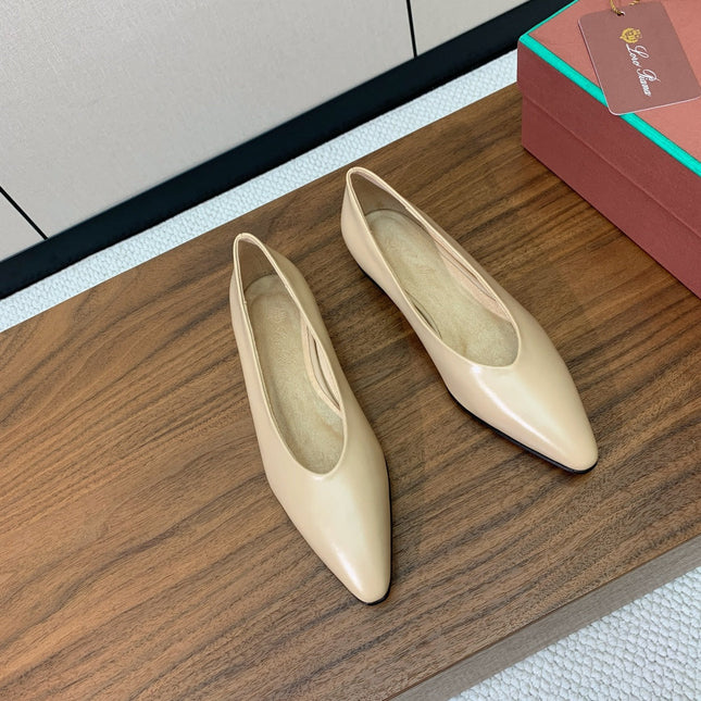 LP 26S BALLET FLATS IN BEIGE CALFSKIN