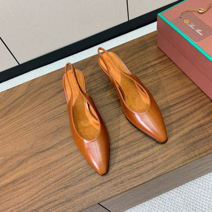 LP 26S HIGH-HEEL SLINGBACKS 50 MM IN LIGHT BROWN CALFSKIN