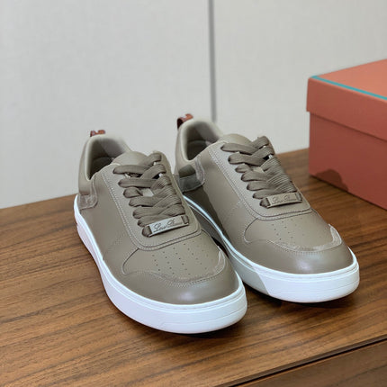 LP SNEAKERS IN STONE BROWN CALFSKIN WHITE SOLE