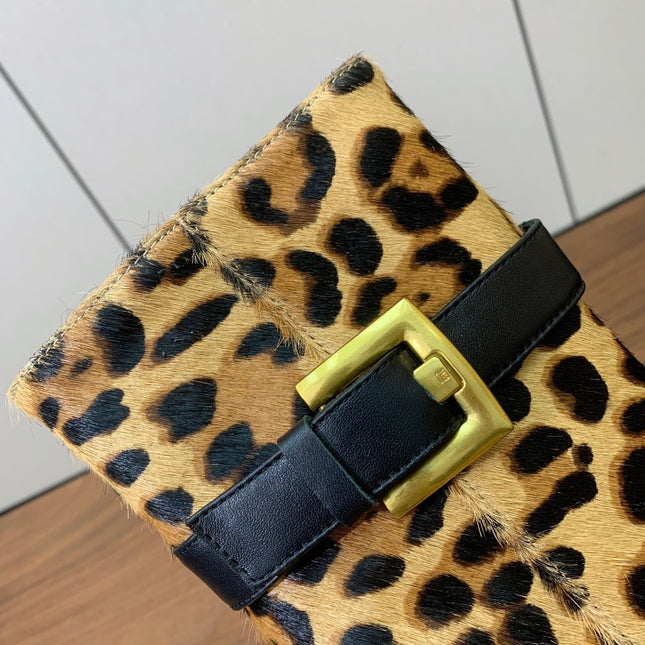 BALMAIN 26S BOOTS 95 MM IN LEOPARD PRINT PONY HAIR