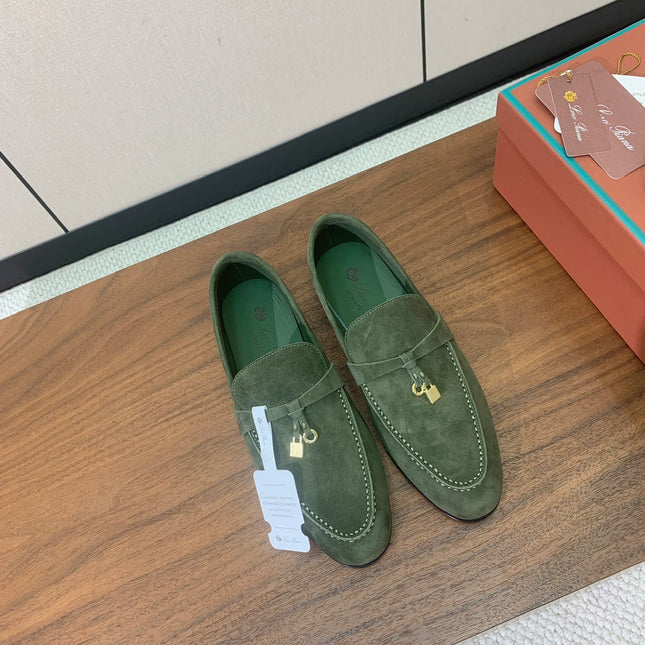 LP 26S SUMMER CHARMS WALK LOAFER IN SEA GREEN SUEDE GOLD HARDWARE