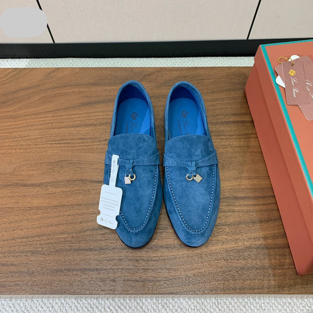 LP 26S SUMMER CHARMS WALK LOAFER IN DARK BLUE SUEDE SILVER HARDWARE