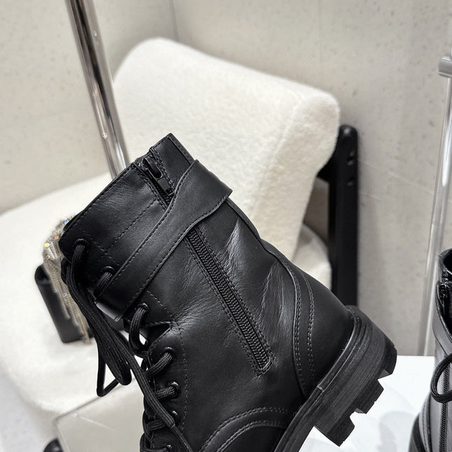 CELINE 26S MARTIN BOOTS IN BLACK CALFSKIN