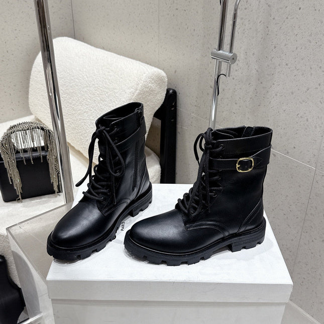 CELINE 26S MARTIN BOOTS IN BLACK CALFSKIN