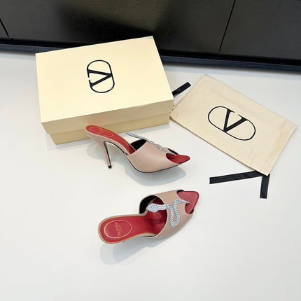 VALENTINO 26S SNAKE STRAP SANDALS 100 MM IN BEIGE CALFSKIN