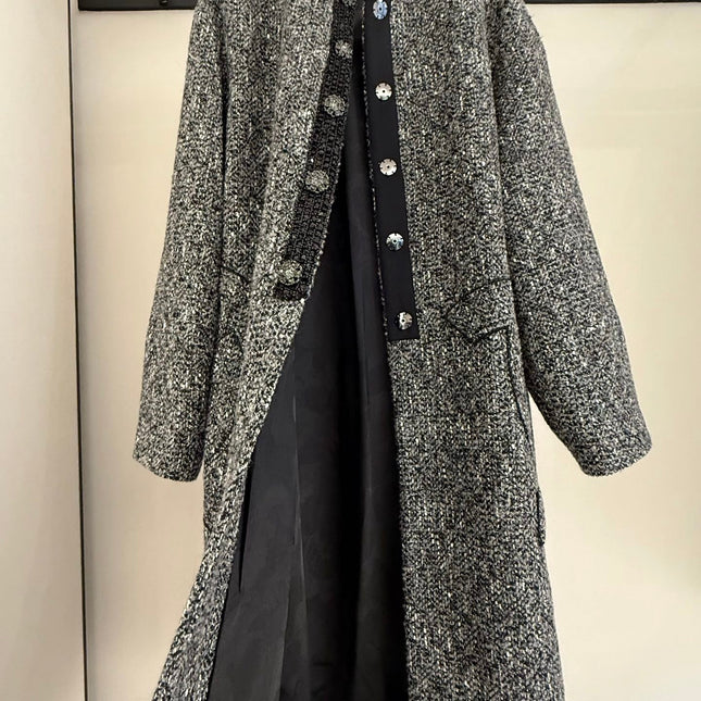 CHANEL 25S LONG TWEED COAT 422