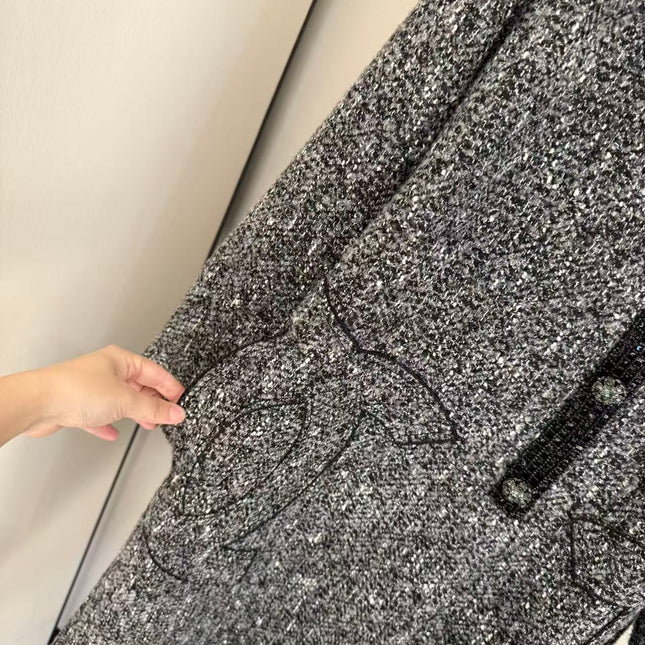 CHANEL 25S LONG TWEED COAT 422