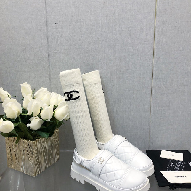 CHUNKY PLATFORM SHEARLING SLIPPER WHITE LAMBSKIN
